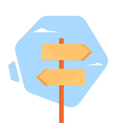 Vector abstract strategy concept in flat style - road sign with different arrows