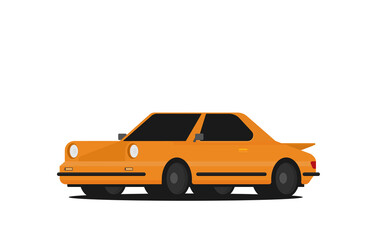 Oldschool race car. Flat styled vector illustration