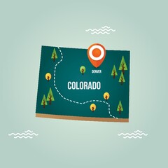 Colorado map with capital city