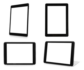 Set of tablet computers on white background. Mockup for design