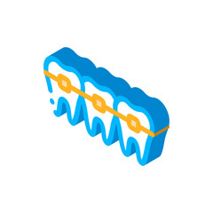 Fototapeta premium Dentist Stomatology Teeth Braces vector isometric sign. color isolated symbol illustration