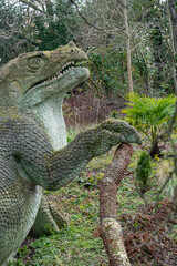 Crystal Palace Dinosaurs in Crystal Palace Park, London, England, United Kingdom