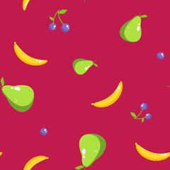 Seamless pattern with fruit for summer