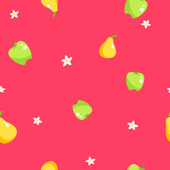 Seamless pattern with fruit for summer