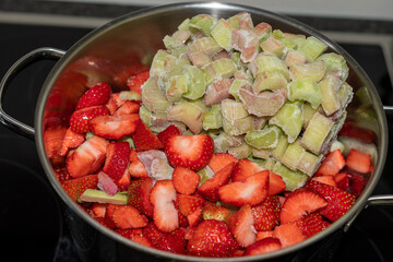 Gemüse und Frucht kochen