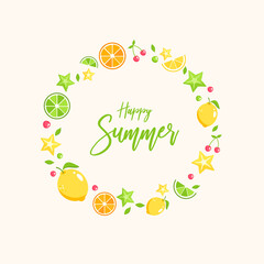 Illustration of fruit frame for summer