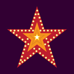 Vector star with lighnts. EPS illustration on a dark background