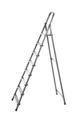Modern metal stepladder isolated on white. Construction tool
