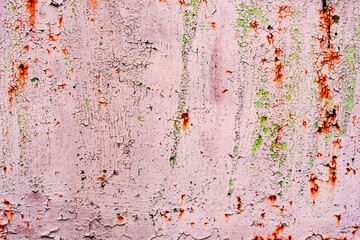 Grungy red texture, old surface of metal boat, abstract background