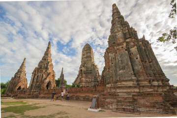 Fototapeta premium Ayutthaya, Thailand - August 23th 2015: Ayutthaya is the former capital of Phra Nakhon Si Ayutthaya province in Thailand. In 1767, the city was destroyed by the Burmese army.