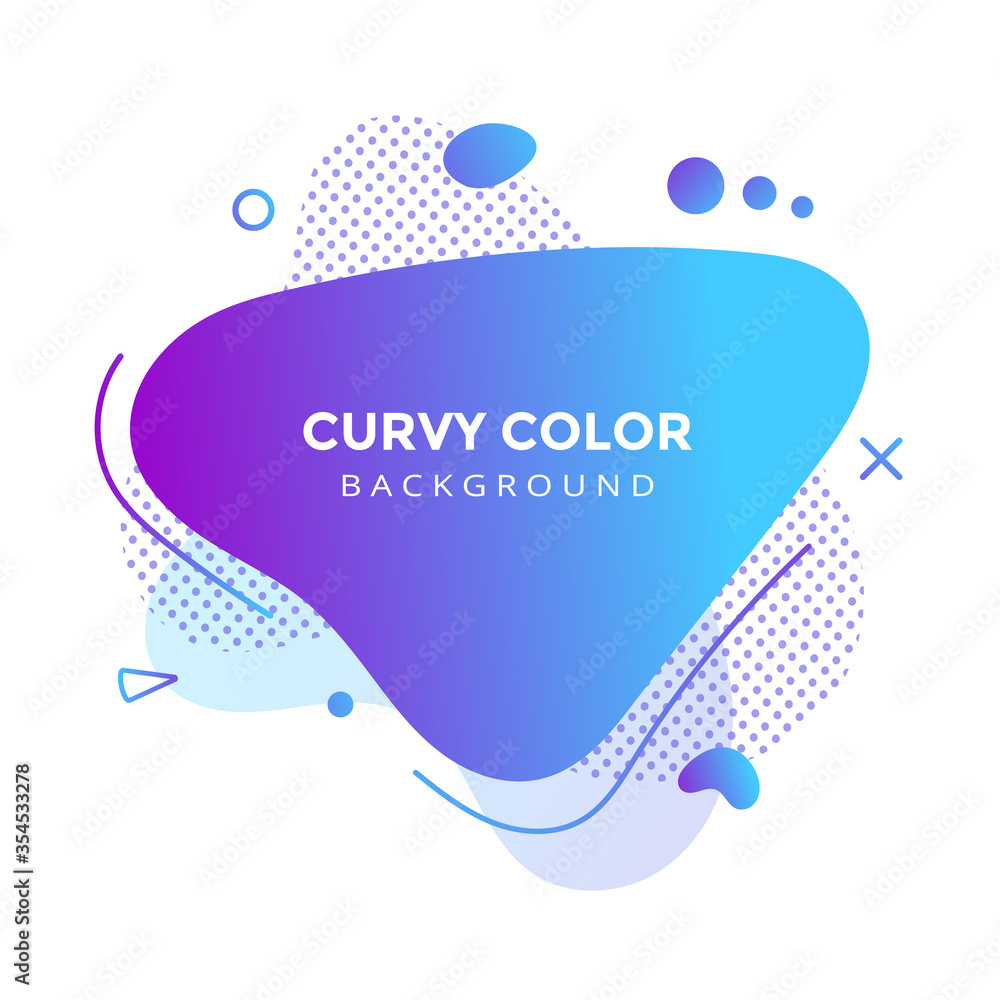 Poster modern liquid abstract element graphic gradient flat style design fluid vector colorful illustration