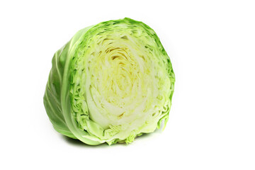 cabbage cut, isolated on white