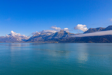 Fototapeta premium Alaska landscape. The beautiful nature of Alaska. Banner panorama.