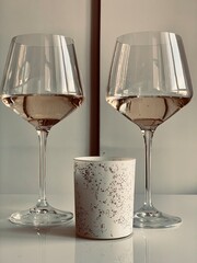 two glasses of rose wine