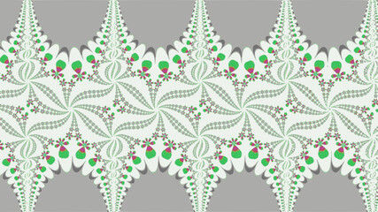 Ornate geometric pattern and artfully abstract multicolored background