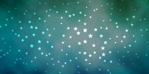 Dark Blue, Green vector texture with beautiful stars. Colorful illustration with abstract gradient stars. Pattern for websites, landing pages.