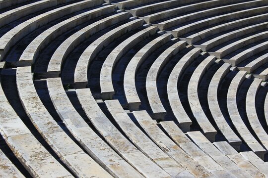 View of Panathenaic stadium in Athens, Greece.