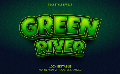 Editable Text Effect, Green River Text Style