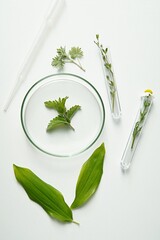 Natural herbal medicine, cosmetic products research, bio science, organic skin care, laboratory...