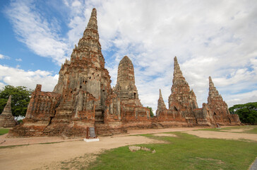 Fototapeta premium Ayutthaya, Thailand - August 23th 2015: Ayutthaya is the former capital of Phra Nakhon Si Ayutthaya province in Thailand. In 1767, the city was destroyed by the Burmese army.