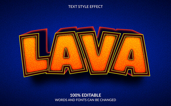 Editable Text Effect, 3D Lava Text Style