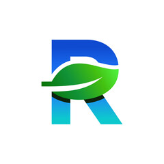 Letter R Leaf Nature Icon Vector Logo