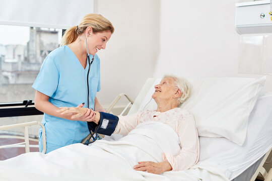 Nurse measuring blood pressure