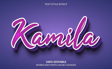 Editable Text Effect, Cute And Feminime Purple Text Style
