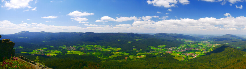 Obraz premium Kleiner Osser, Deutschland / Tschechien: Panorama im oberen Bayerischen Wald