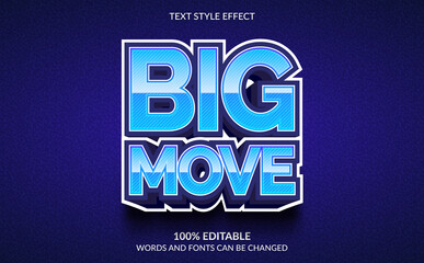 Editable Text Effect, 3D Big Move Text Style