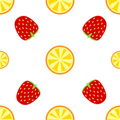 Modern fruits seamless pattern, great design for any purposes. Vector fashion background. 