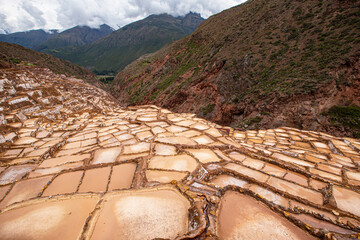 Maras Salt Mines aerial view, Cusco Province, Peru