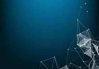 Abstract vector particles and lines. Plexus effect. Futuristic illustration. Polygonal Cyber Structure. Data Connection Concept.