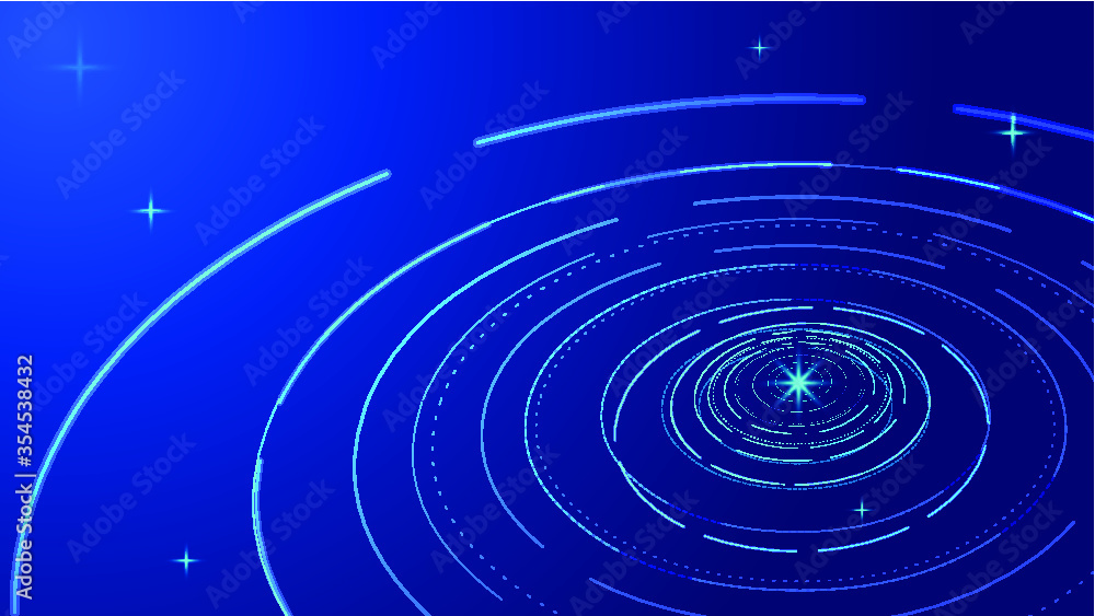 Poster glowing rotating lines constructing internet technology background, vector elements