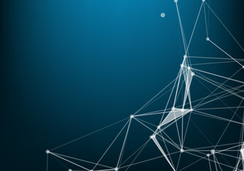 Abstract technology background. Science background. Big data. Background vector. Plexus effect. Network connection structure. Vector illustration.