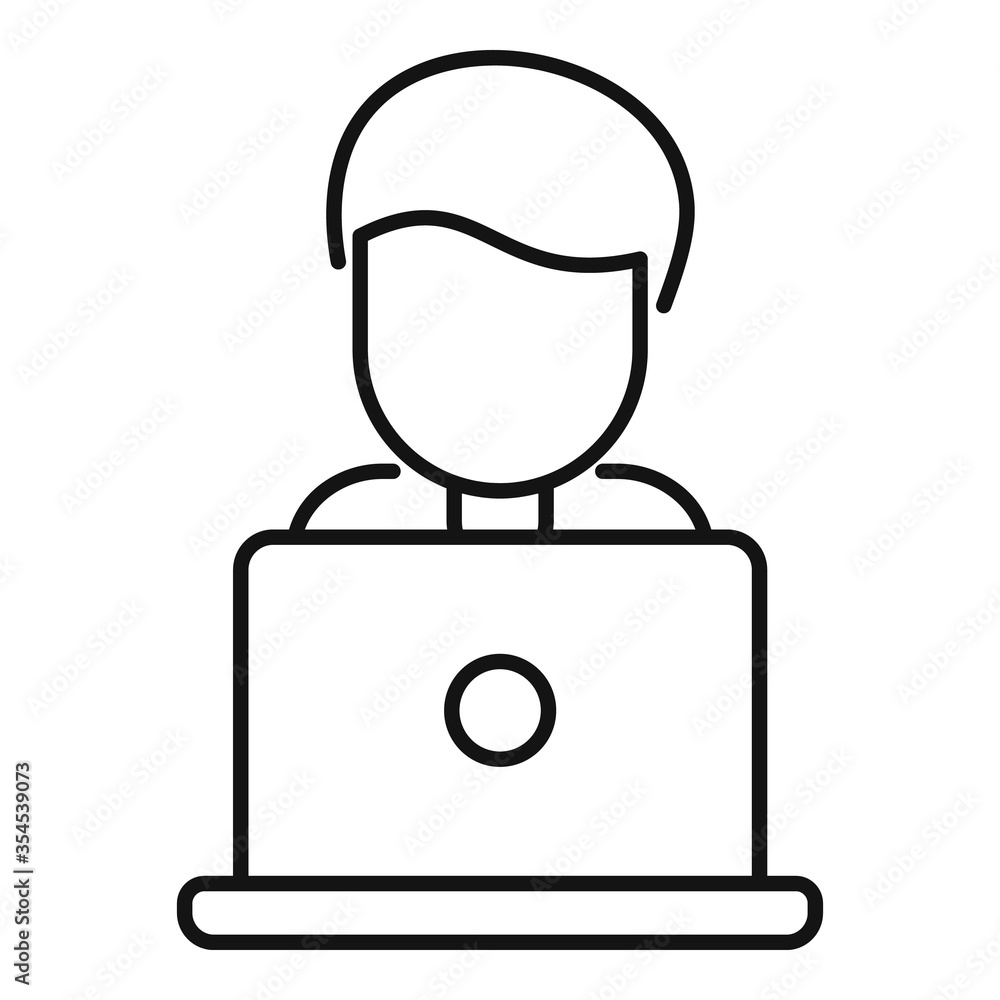 Aufkleber tutor online icon. outline tutor online vector icon for web design isolated on white background