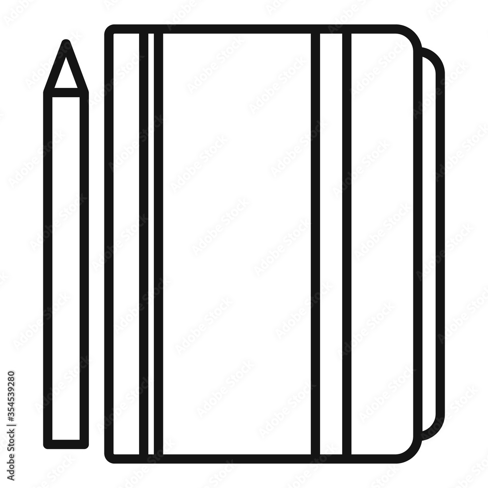 Poster tutor lesson notebook icon. outline tutor lesson notebook vector icon for web design isolated on whi