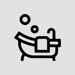 Vector Illustration of A Nursing Bath Icon | Vector Line Icon | Nursing Vector Icon | Single Vector Icon