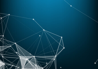Geometric graphic background molecule and communication. Big data complex with compounds. Lines plexus, minimal array. Digital data visualization. Scientific cybernetic vector illustration