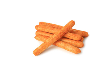 Bread sticks homemade isolated on white background