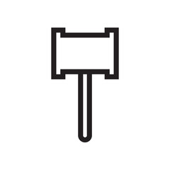 Wooden hammer icon with outline style