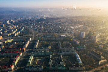 Fototapeta na wymiar City flats district in Silesia, Poland