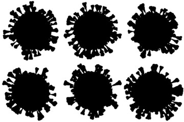 COVID - 19 COrona VIrus ink silhouette