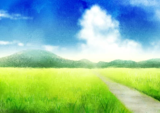 夏の田舎風景 Stock イラスト Adobe Stock 夏の田舎風景 Stock イラスト Adobe Stock