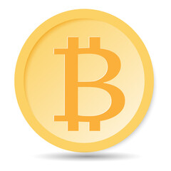 Currency symbol, Bitcoin sign icon for internet money. web projects or mobile applications. Blockchain based secure cryptocurrency. Isolated on white background.