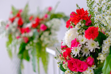 Close up of beautiful mourning event flowers