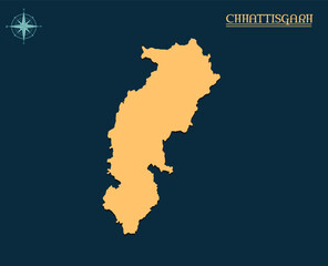 Fototapeta na wymiar Modern map of CHHATTISGAR, india state map CHHATTISGAR, indian state infographics