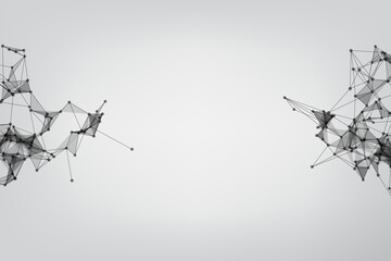 Geometric graphic background molecule and communication. Minimalism chaotic illustration. Concept of the science, chemistry, biology, medicine. Background Technology connecting dots and line.