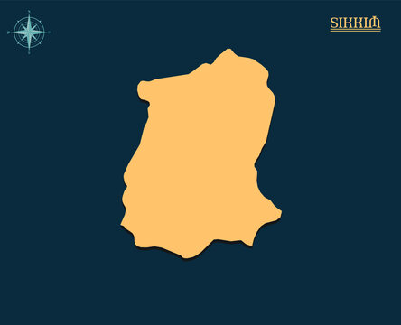 Modern map of SIKKIM , india state map jharkhandSIKKIM , indian state infographics