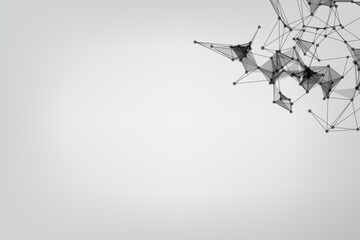 Vector banner design, Global network connection. Geometric connected. Background Technology connecting dots and line.